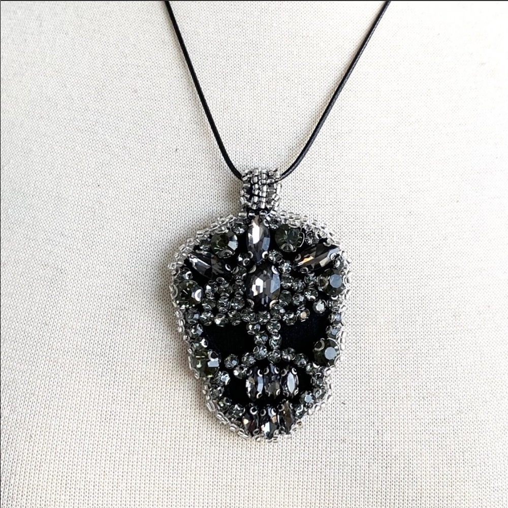 Handmade by artisan Beaded Skull Necklace